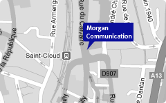 Plan d'accès à Morgan Communication